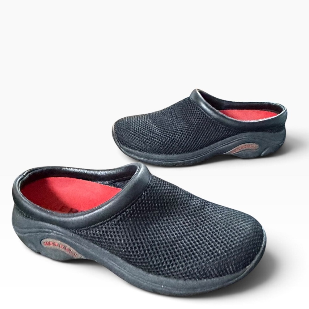 Merrell Encore Breeze Mesh Mule Clogs Women 8 Black Slip On Comfort Shoe Outdoor